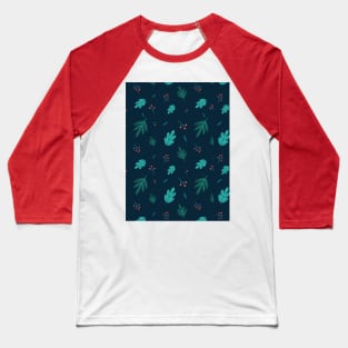 Blue colored flower pattern Baseball T-Shirt